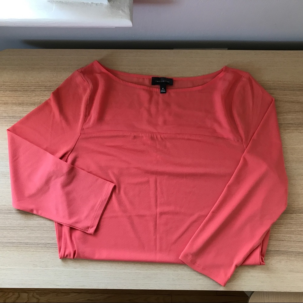NWOT The Limited Salmon 3/4 Sleeve Blouse